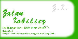 zalan kobilicz business card